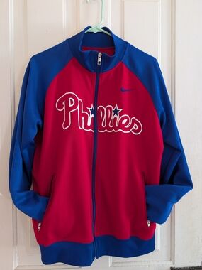 Nike Adult Red & Blue Phillies Full-Zip Jacket Medium
